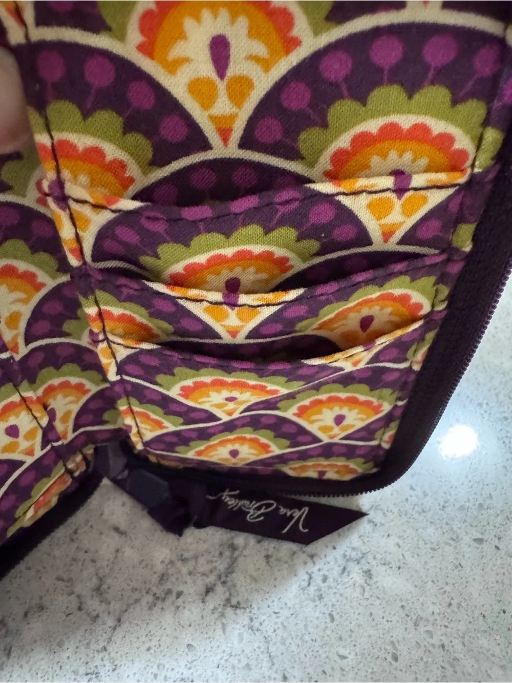 Vera Bradley Multicolor Quilted Wristlet Wallet in Purple and Teal